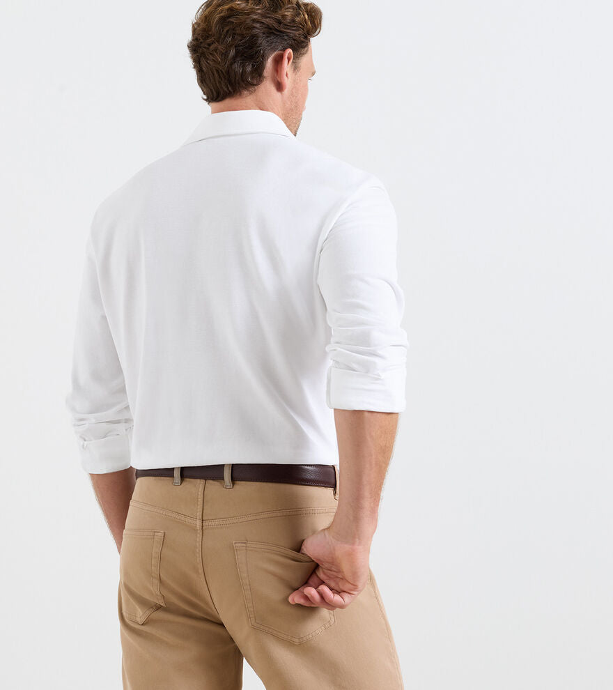 Everyday Piqué Long Sleeve Polo In White