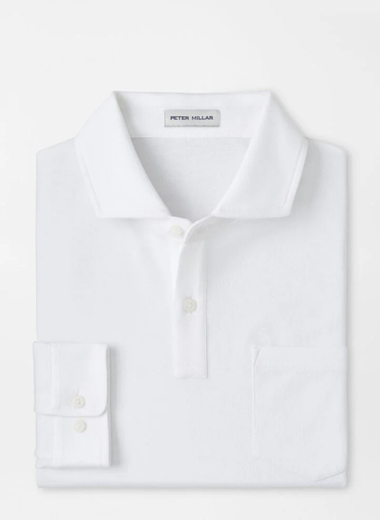 Everyday Piqué Long Sleeve Polo In White
