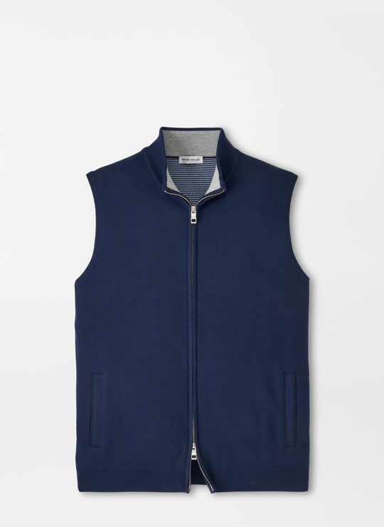 Coolspun Lite Full-Zip Sweater Vest in Navy