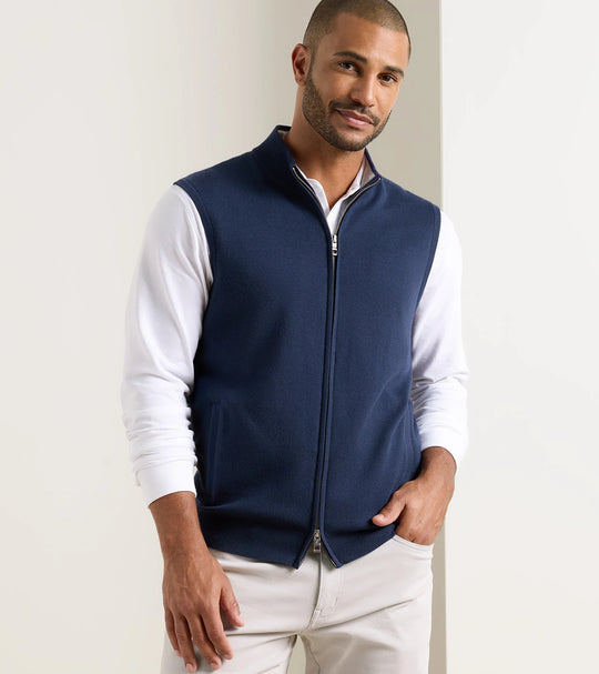 Coolspun Lite Full-Zip Sweater Vest in Navy
