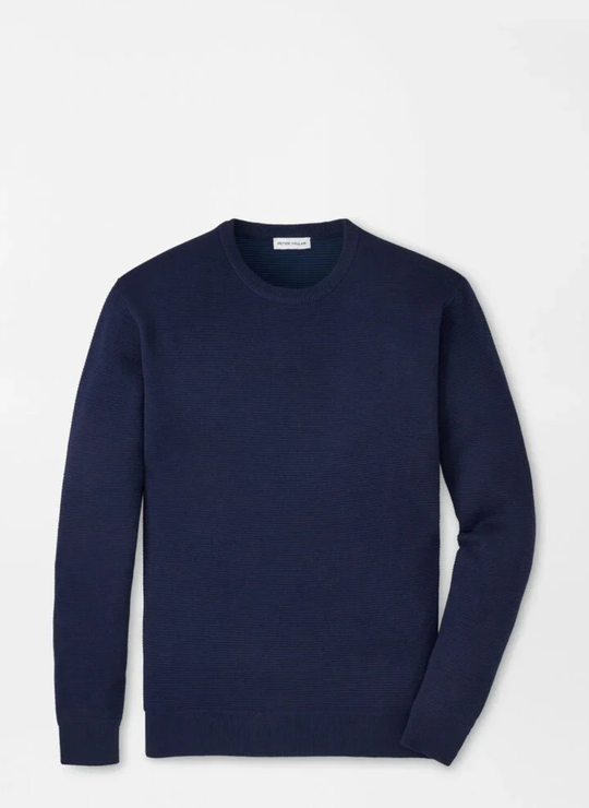 Coolspun Lite Textured Crewneck Sweater In Navy