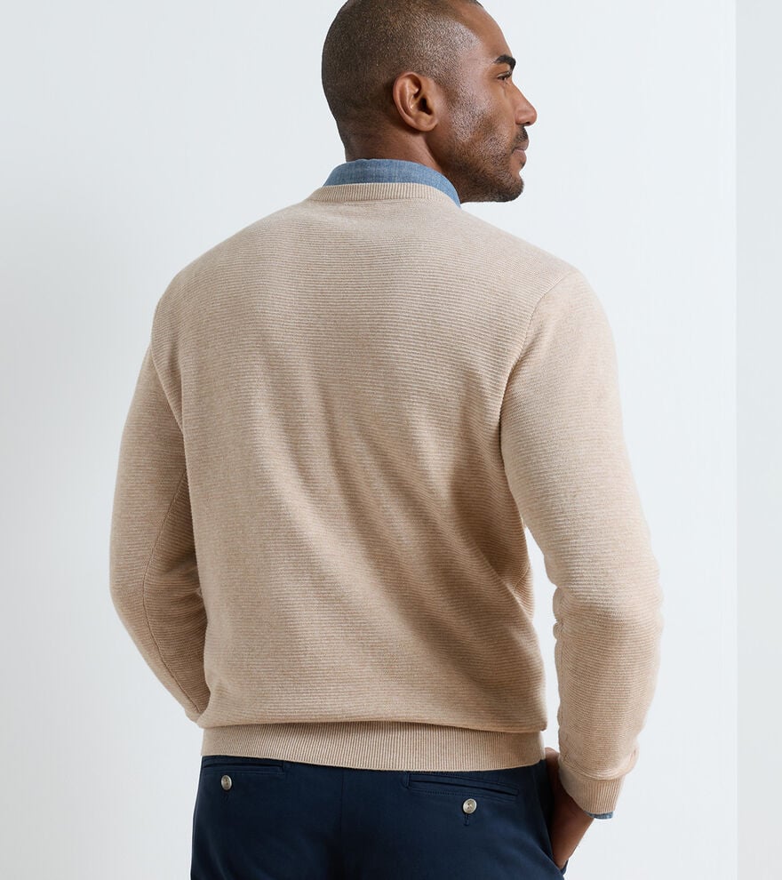 Peter Millar Coolspun Lite Textured Crewneck Sweater In Truffle