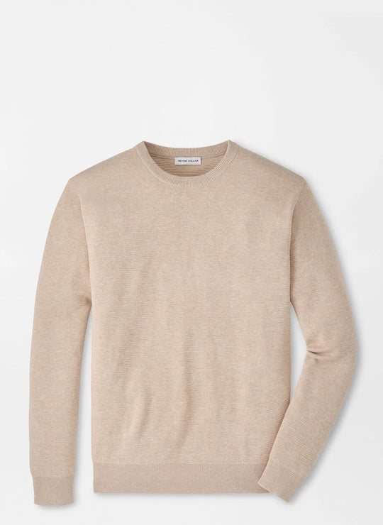 Peter Millar Coolspun Lite Textured Crewneck Sweater In Truffle