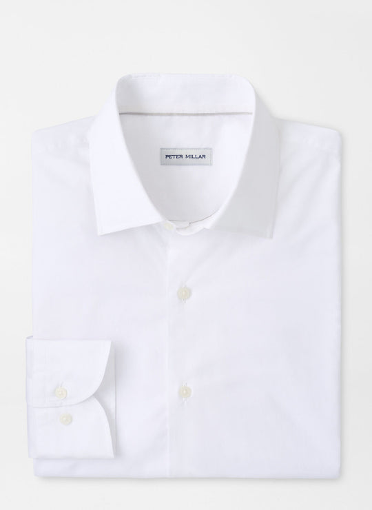 Peter Millar Brighton Perfect Poplin Sport Shirt In White