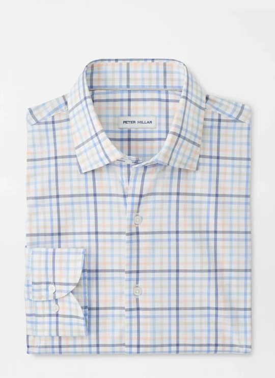 Warren Crown Lite Cotton-Stretch Sport Shirt In Navy