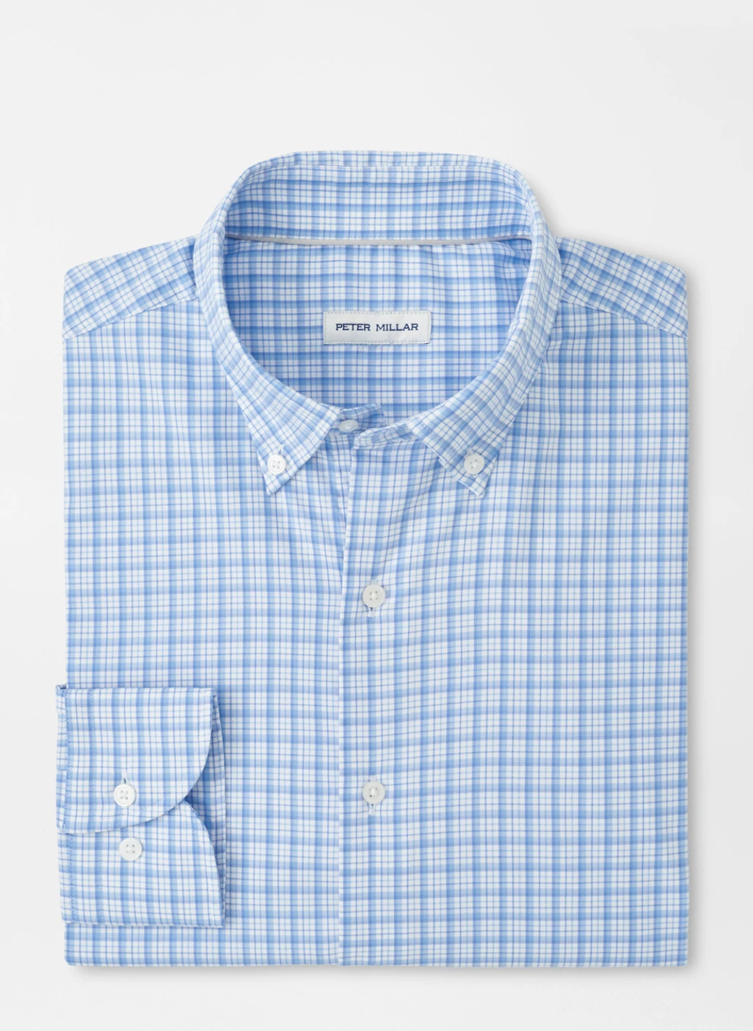 Calvin Crown Lite Cotton-Stretch Sport Shirt in Cottage Blue