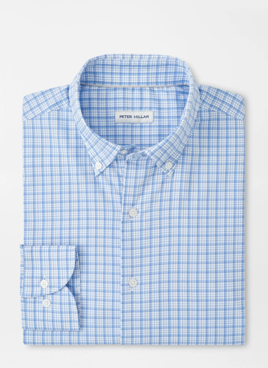 Calvin Crown Lite Cotton-Stretch Sport Shirt in Cottage Blue