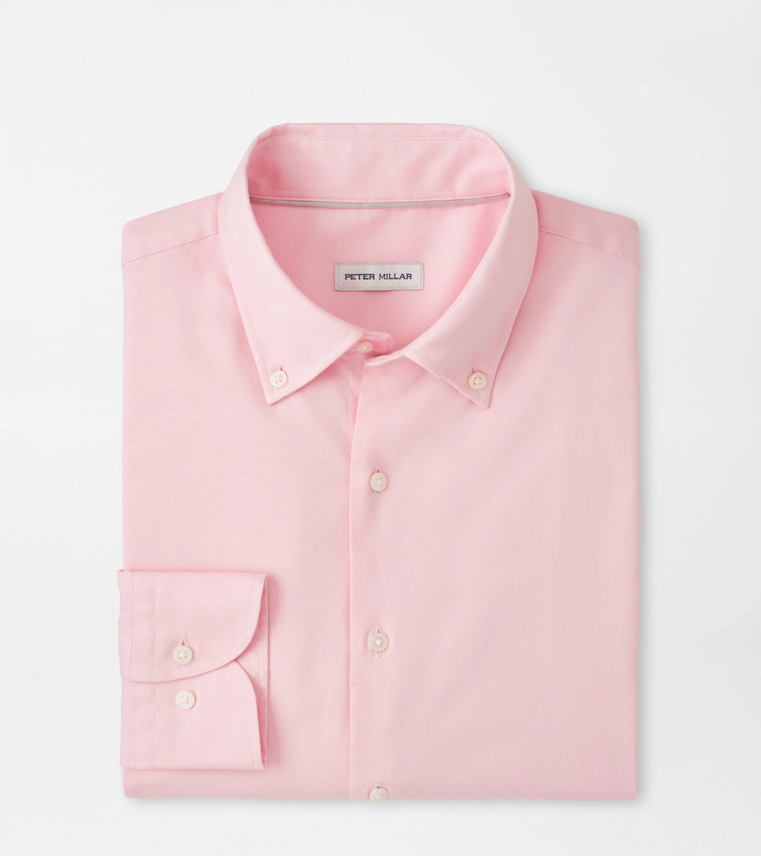Campbell Perfect Pinpoint Cotton-Stretch Sport Shirt in Palmetto Pink