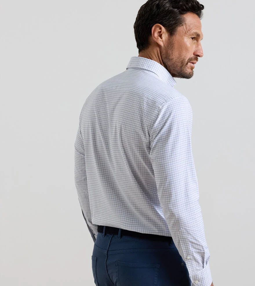 Rommel Performance Twill Sport Shirt In Cloudy Blue