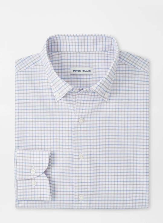 Rommel Performance Twill Sport Shirt In Cloudy Blue