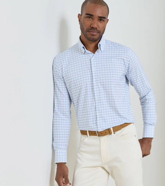 Casey Performance Twill Sport Shirt In Cottage Blue