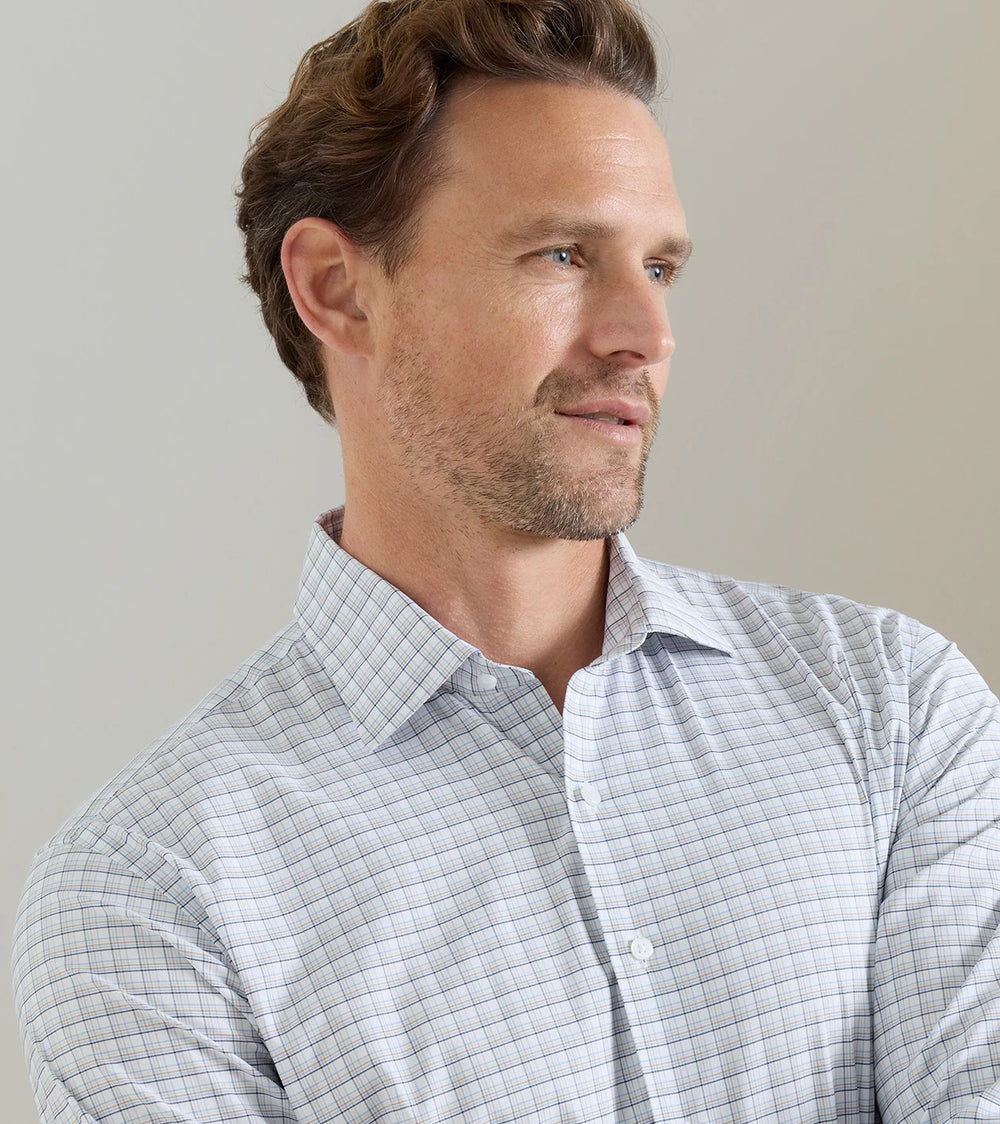Robertson Performance Twill Sport Shirt in Navy