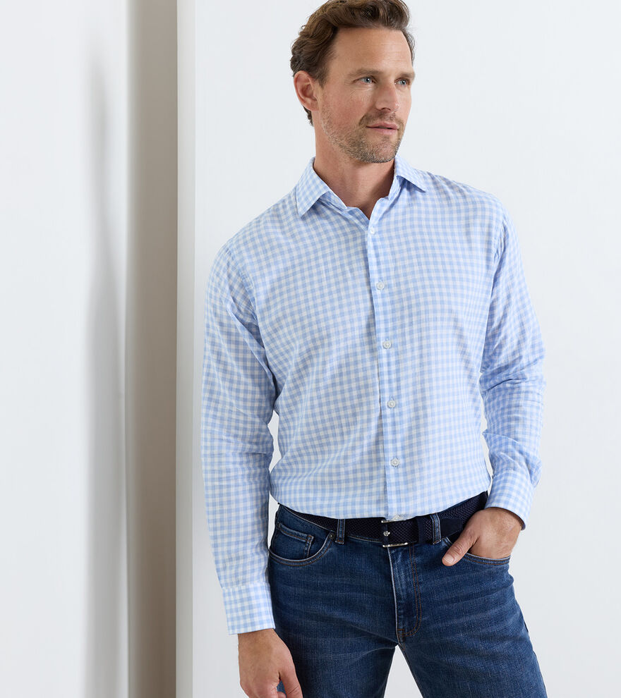 Breeze Cotton Lyocell Sport Shirt In Bluebird