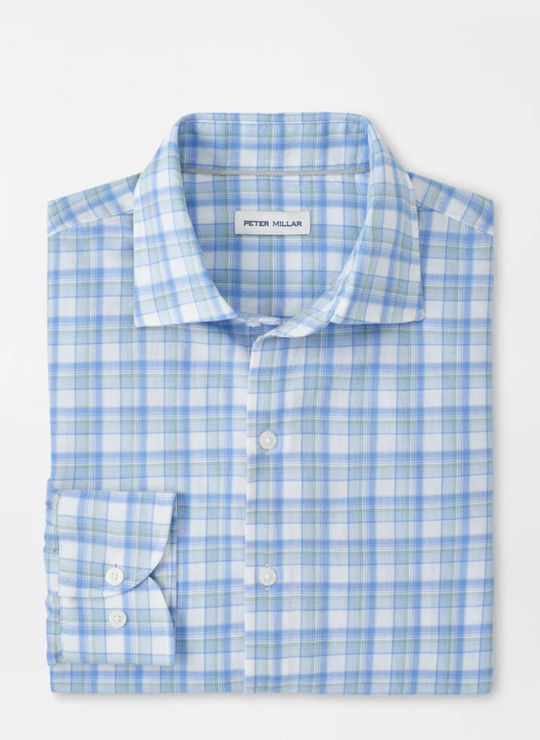 Waterrock Cotton Lyocell Sport Shirt In Stream Blue