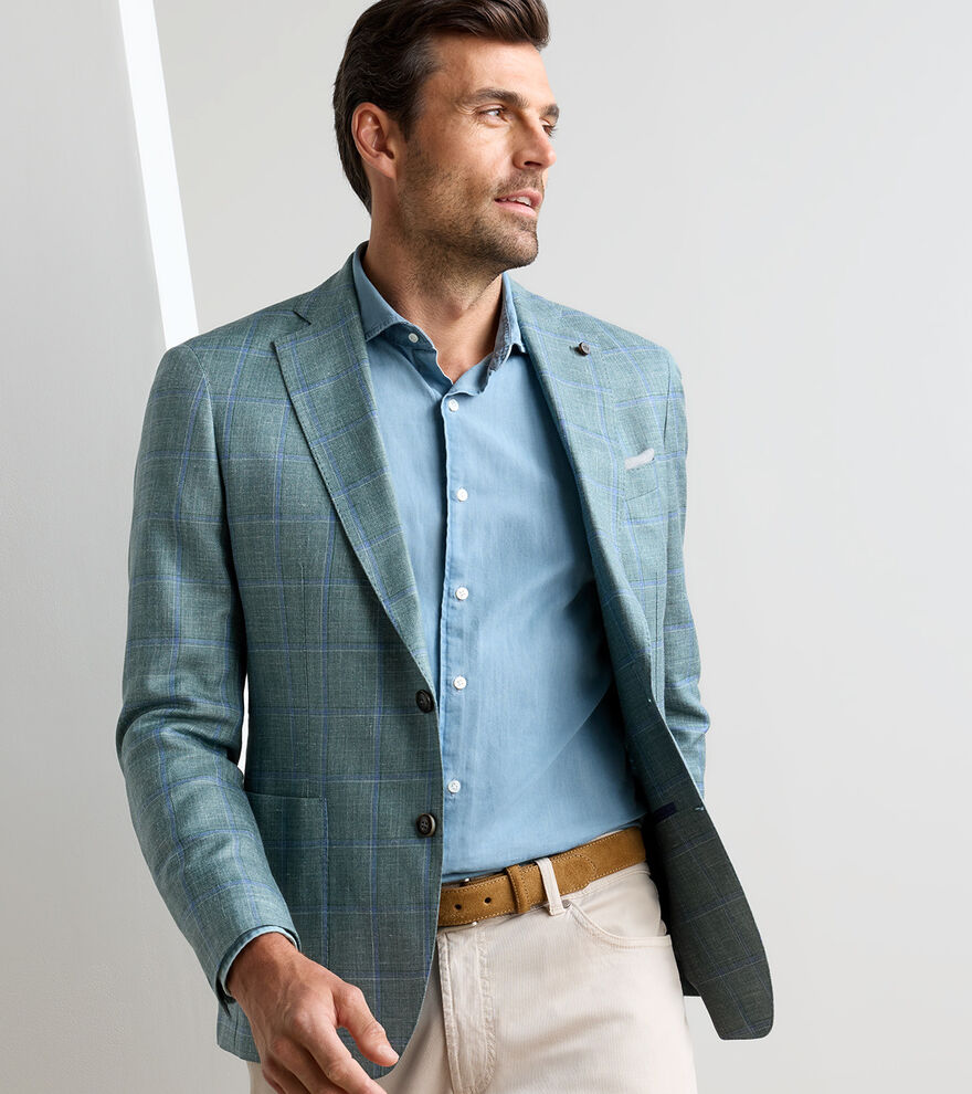 Salisbury Windowpane Soft Jacket In Willow