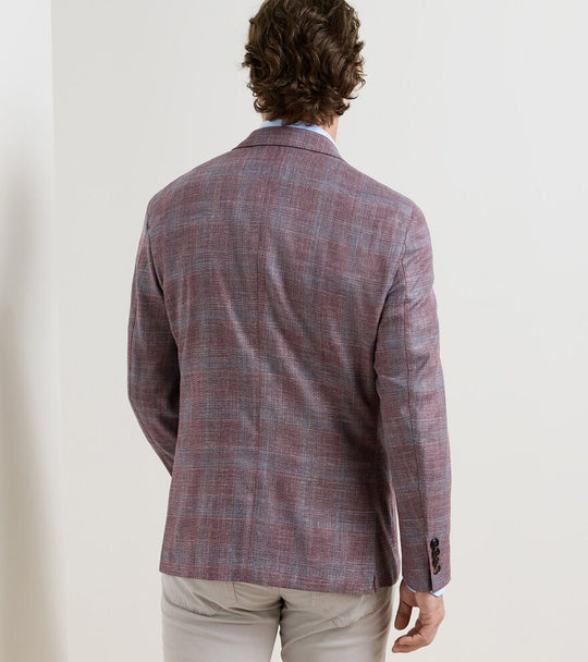 Gafton Plaid Soft Jacket In Purple Fig