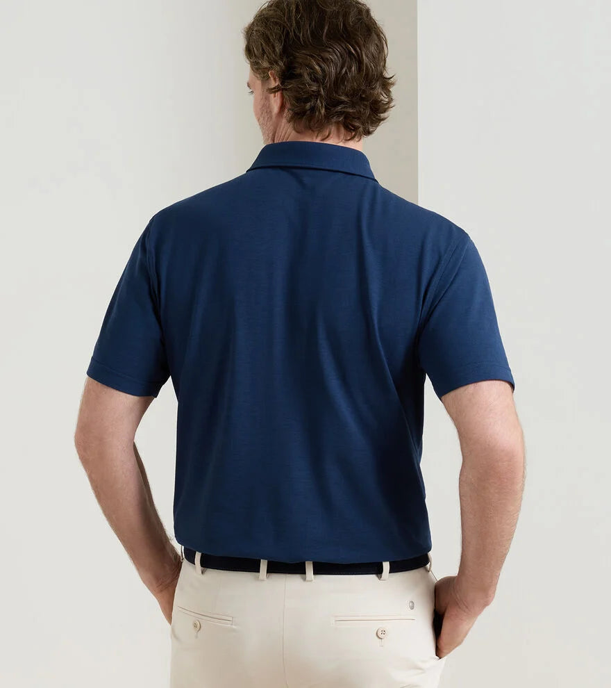 Cool Cotton Short Sleeve Polo In Navy