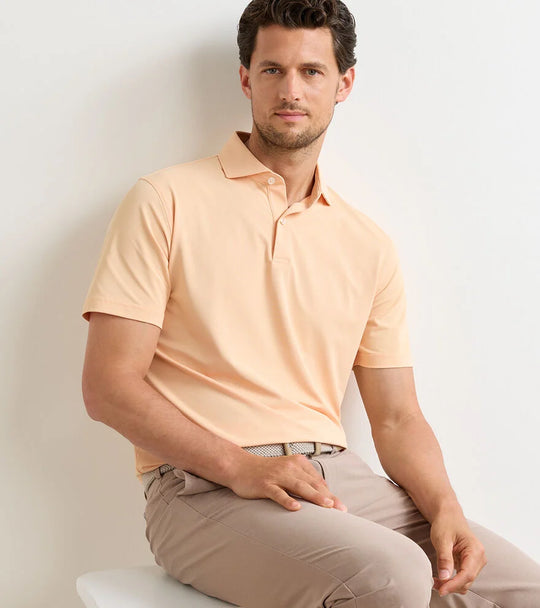Soul Performance Mesh Polo In Light Orange Sorbet