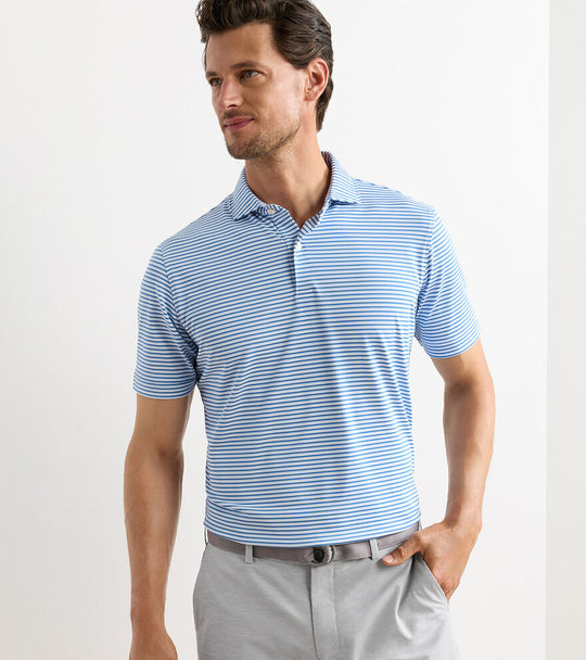 Tempo Performance Mesh Polo In White/Storm