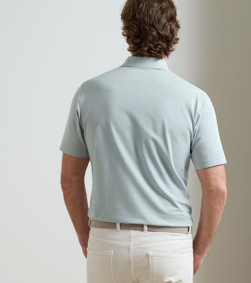 Albatross Cotton Blend Piqué Polo In Light Willow