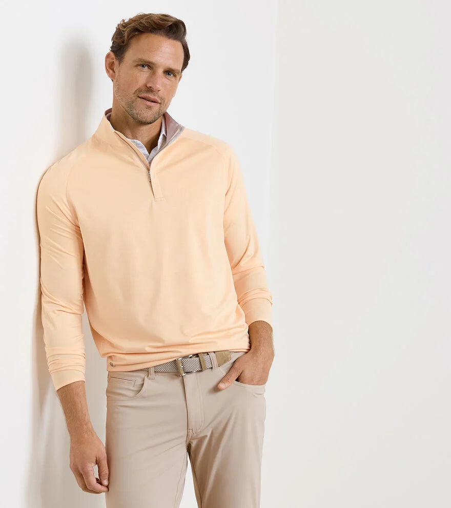 Stealth Performance Quarter Zip In Light Orange Sorbet