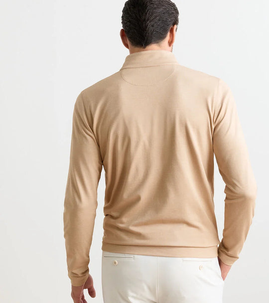 Albatross Cotton-Blen Piqué Quarter Zip In Summer Dunes