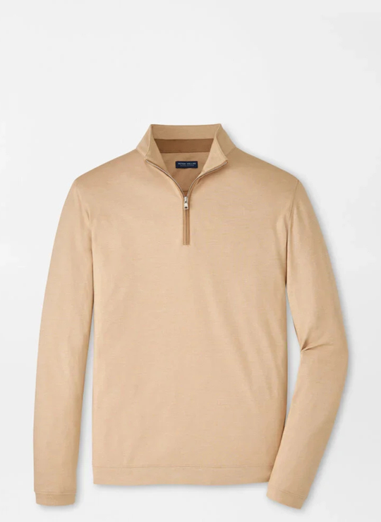 Albatross Cotton-Blen Piqué Quarter Zip In Summer Dunes