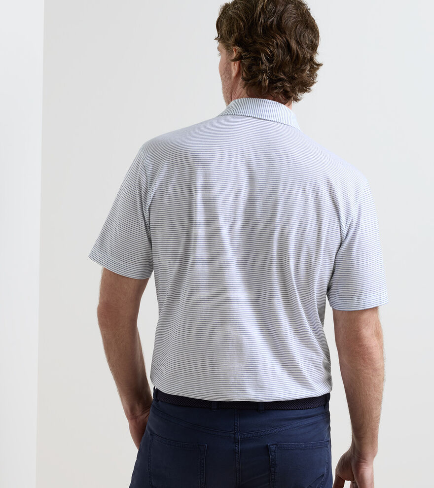 Journeyman Stripe Polo In White