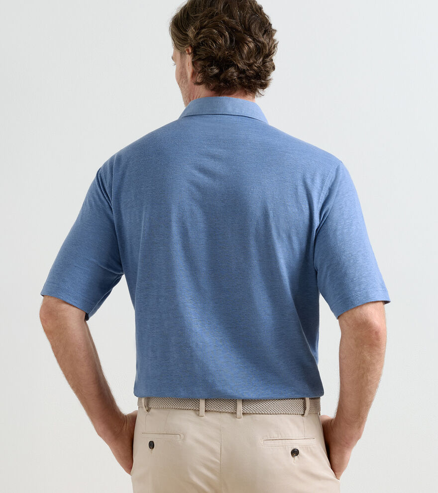 Astino Linen Polo In Storm