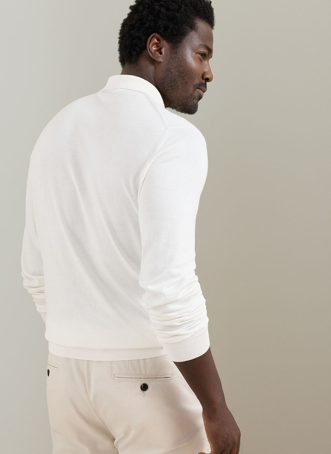Mariner Sea Island Cotton Sweater Polo In Almond