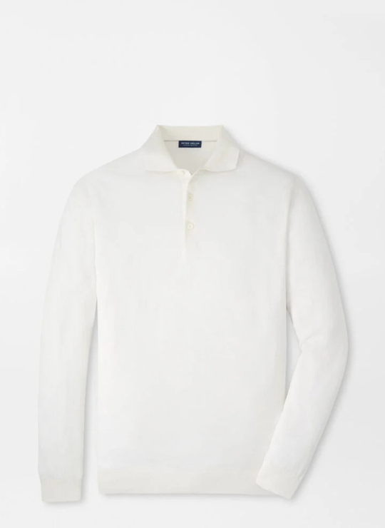 Mariner Sea Island Cotton Sweater Polo In Almond