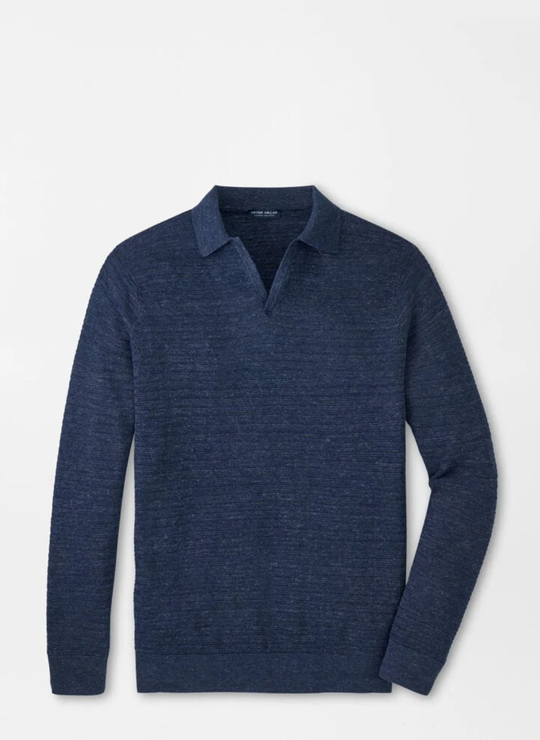 Rhodes Riviera Collar Sweater In Navy