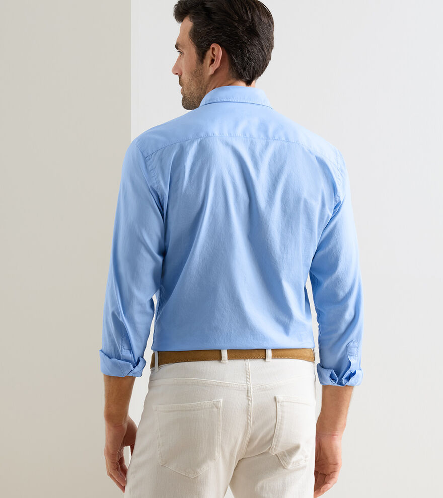 Journeyman Cotton Sport Shirt In Blue Frost
