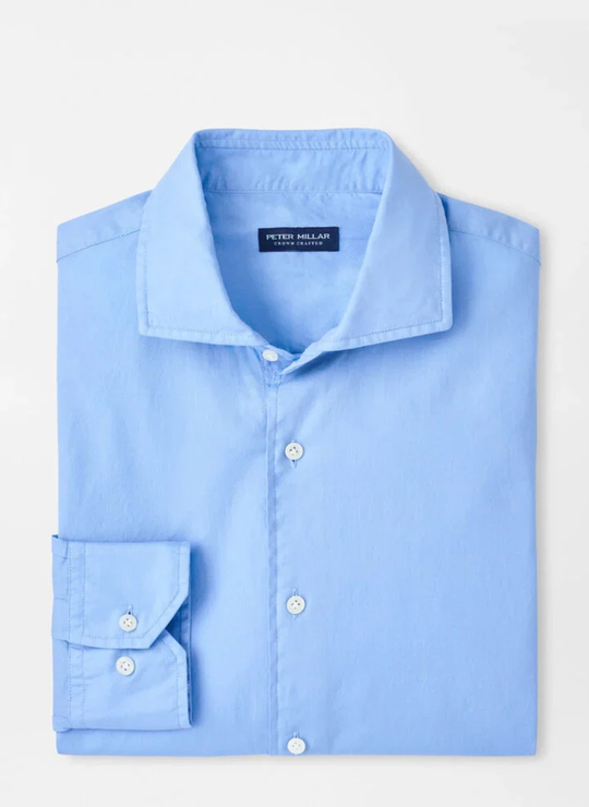 Journeyman Cotton Sport Shirt In Blue Frost