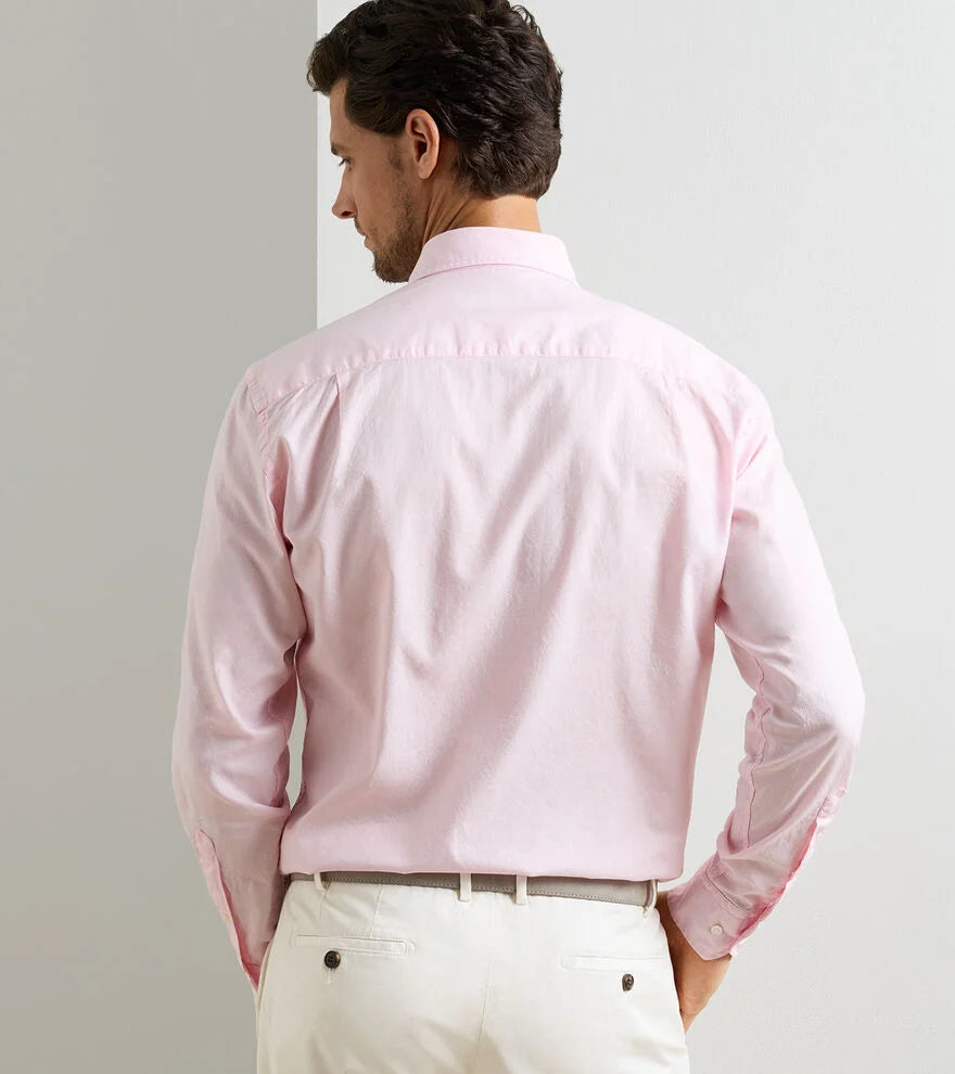 Journeyman Cotton Sport Shirt In Misty Rose