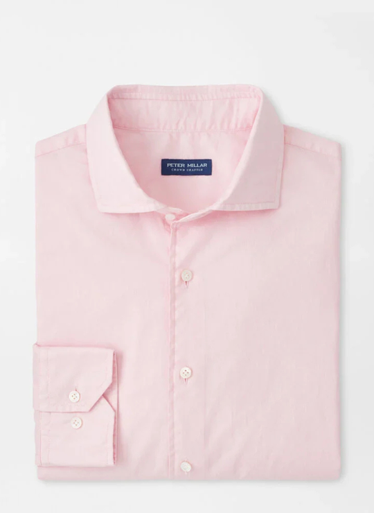 Journeyman Cotton Sport Shirt In Misty Rose