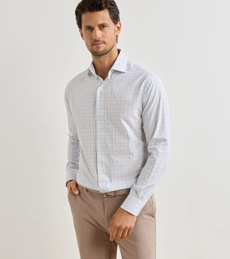 Basin Performance Poplin Sport Shirt In Multi