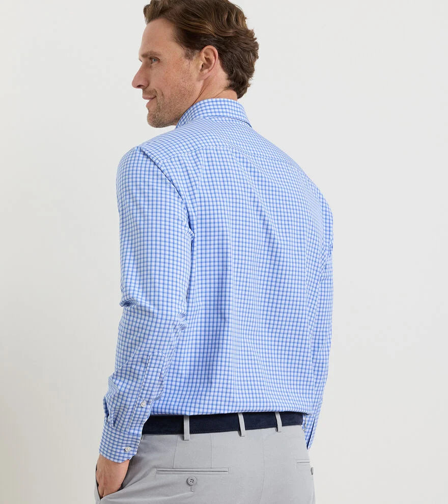Bienville Performance Poplin Sport Shirt In Dusk Blue