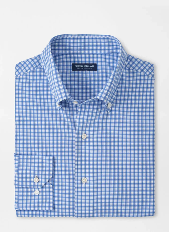 Bienville Performance Poplin Sport Shirt In Dusk Blue