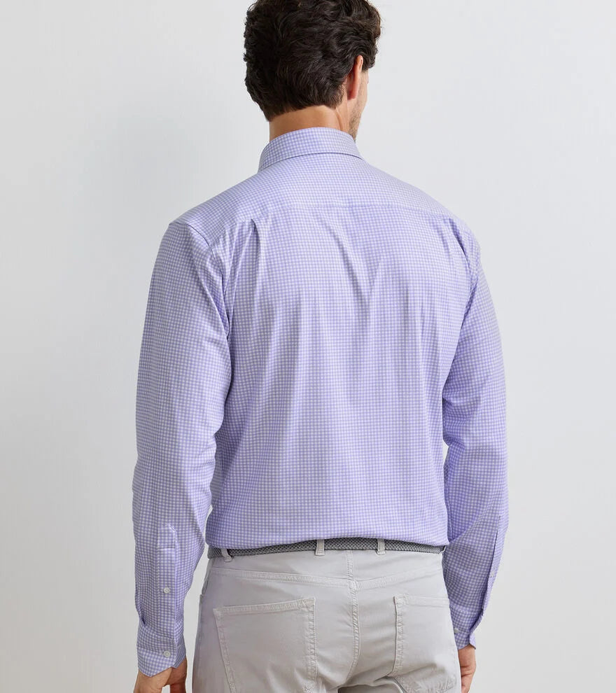 Excursionist Flex Gingham Sport Shirt In Iris Mist