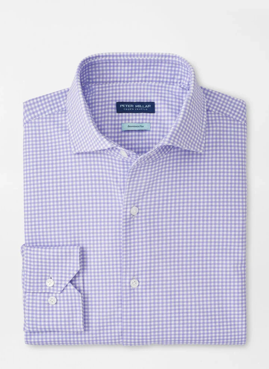 Excursionist Flex Gingham Sport Shirt In Iris Mist