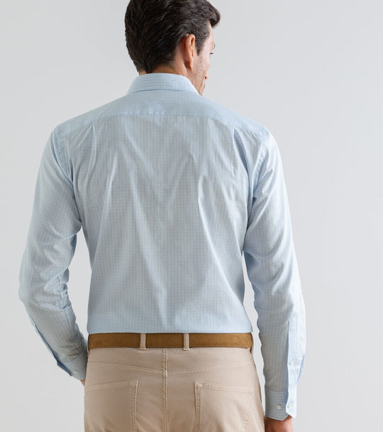 Dante Cotton Sport Shirt In Blue Frost