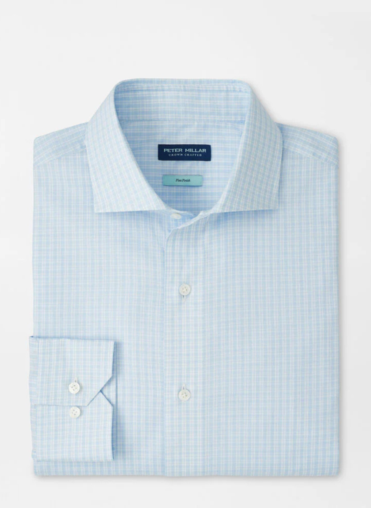 Dante Cotton Sport Shirt In Blue Frost