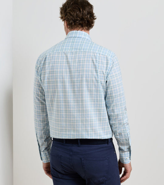 Tropea Italian Poplin Sport Shirt In Light Willow