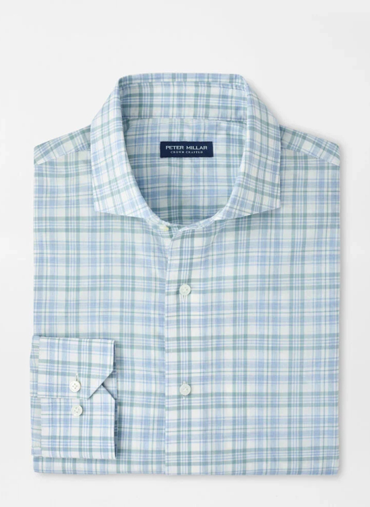 Tropea Italian Poplin Sport Shirt In Light Willow