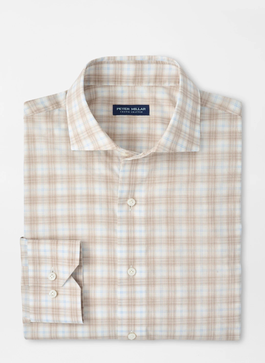 Venzone Italian Poplin Sport Shirt in Truffle
