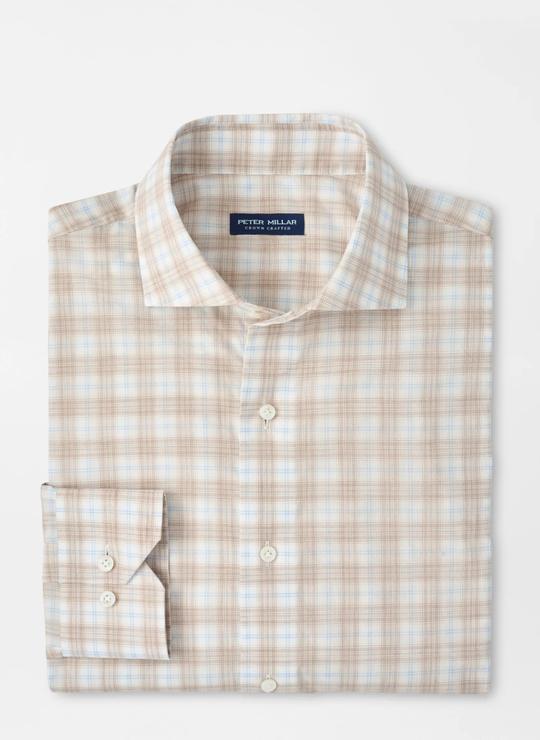 Venzone Italian Poplin Sport Shirt in Truffle
