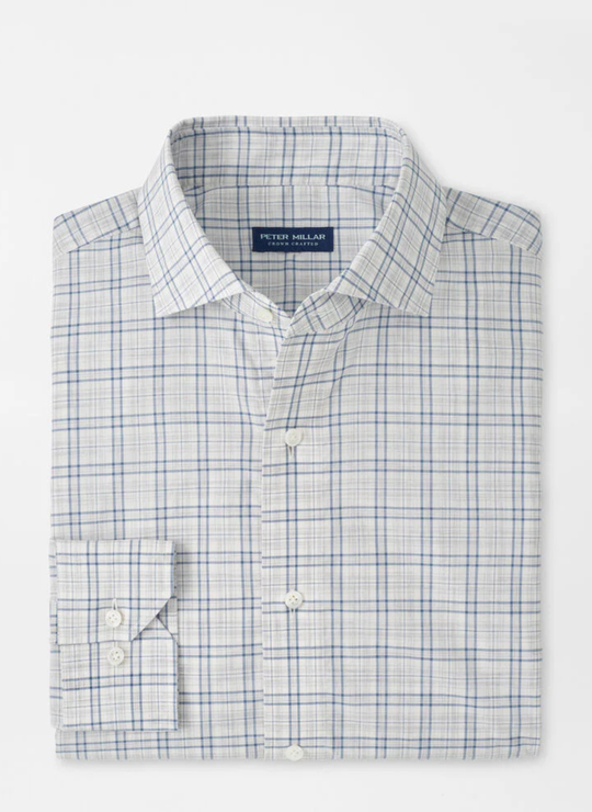 Pietro Italian Poplin Sport Shirt In British Grey