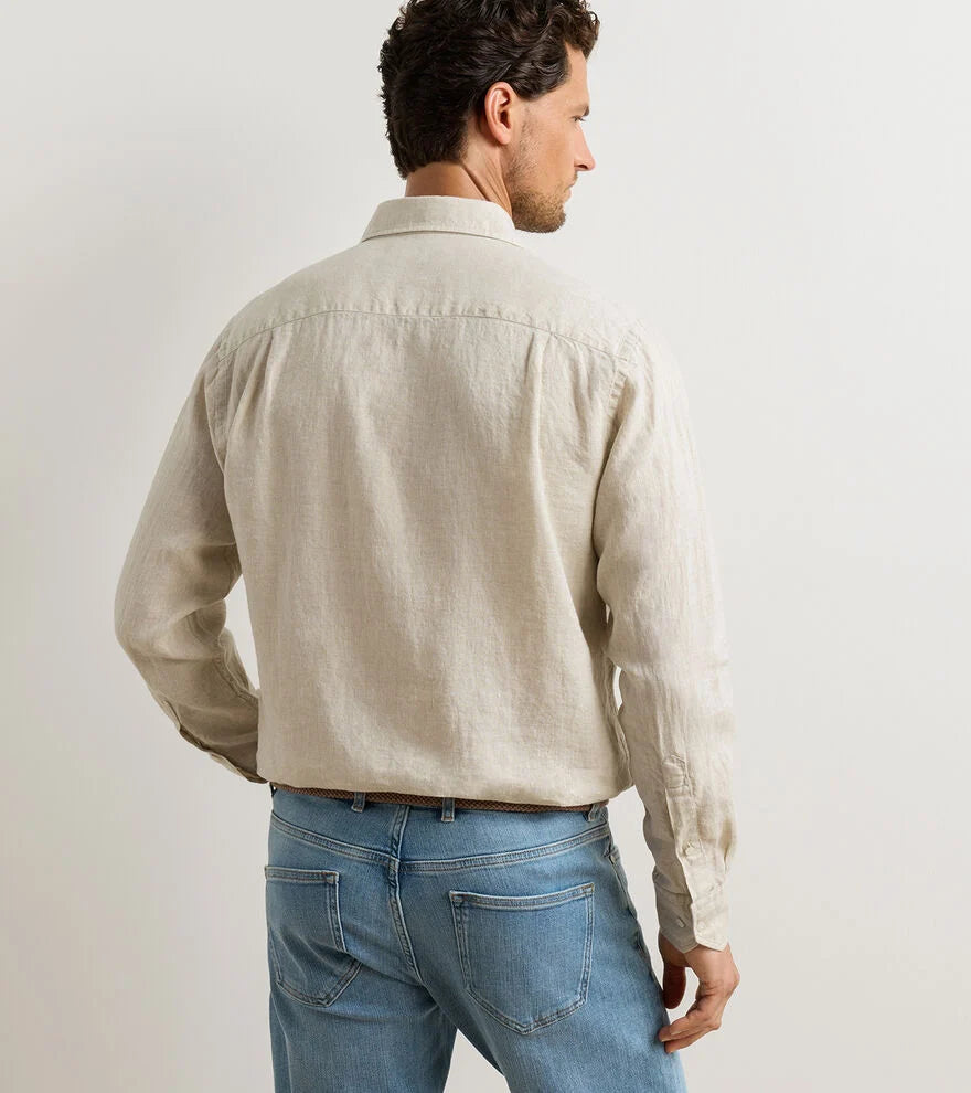 Astino Lino Sport Shirt In Truffle