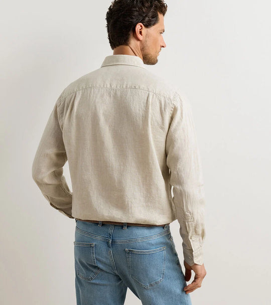 Astino Lino Sport Shirt In Truffle